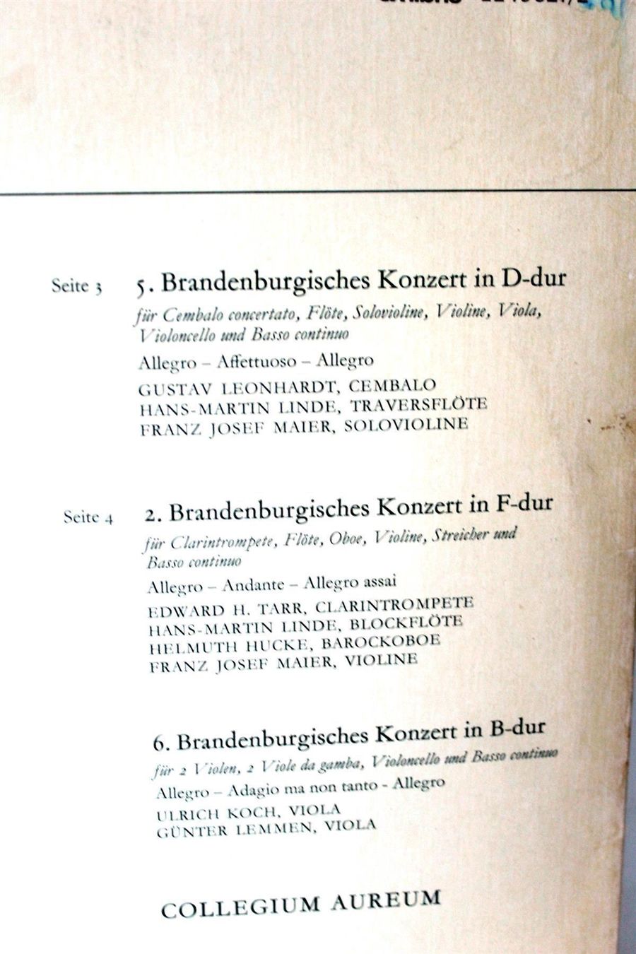 CDs: BACH: Brandenburgische Konzerte – Gebraucht aus Bern von kultiges 6