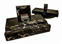 Schreibtisch-Set Marmor Tintenfass marbre écritoire encrier