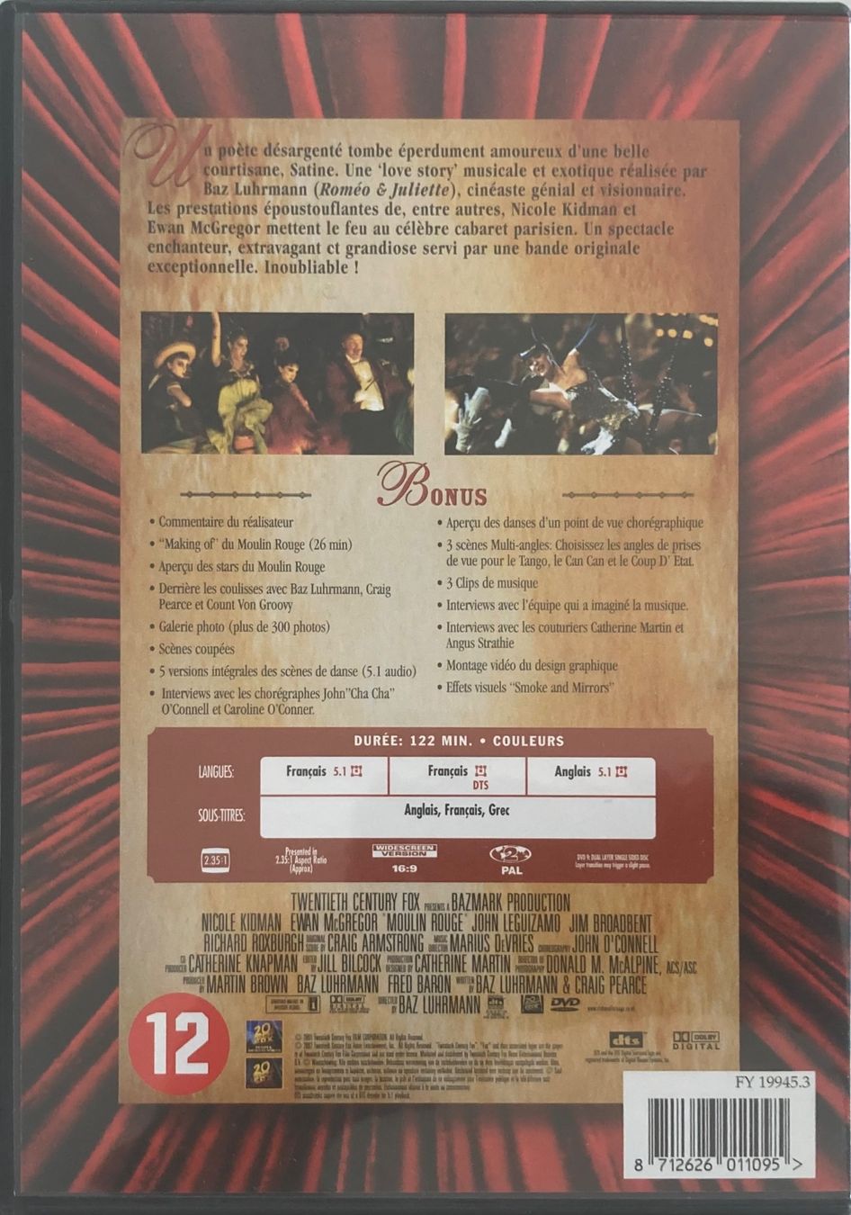 Tutti i DVDs: MOULIN ROUGE – Usato da Poliez-Pittet venduto da Newtown-Records 3