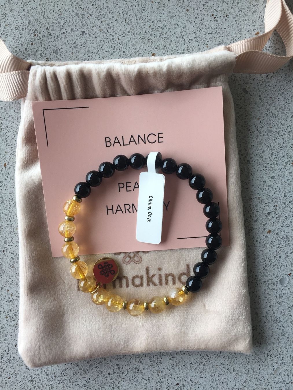 Bracciali & Braccialetti: NEU: Karmakind Citrin & Onyx Armband – Nuovo e nell'imballaggio originale da Lachen venduto da mar_ox