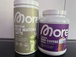 More Protein Iced Matcha Latte & Iced Coffee Decaff Latte M.