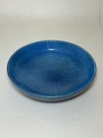 Blau glasierte Keramik-Obstschale 30 cm (Craquelé Optik)