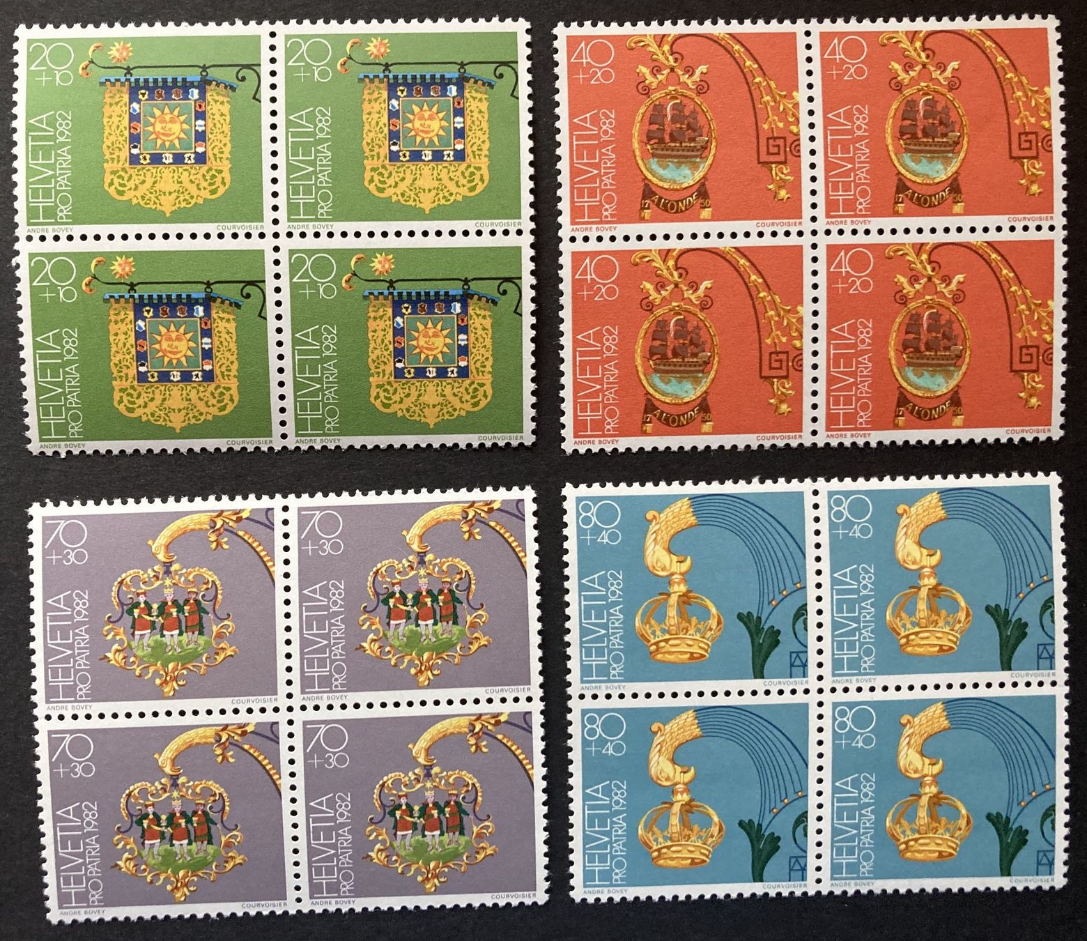 Tutti i francobolli: 1982, PP Viererblock Serie postfrisch (**), unter Postpreis – Nuovo (secondo la descrizione) da Flawil venduto da Furti