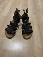 Damensandalen Leder schwarz Grösse 39 gebraucht