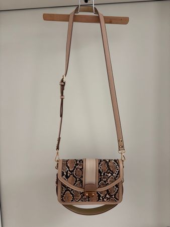 Crossbody bag snake print beige brown good condition