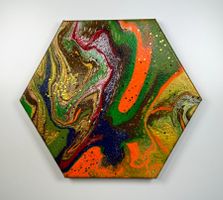 Acryl-Flüssigmalerei, Sechseck