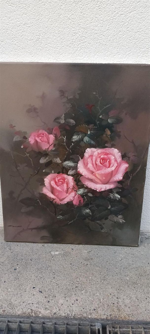 Gemälde: Busdee "Rosen" Gemälde Original – Gebraucht aus Zürich von Galerie-Kunst