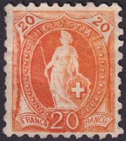 1888, Stehende: Nr.66B (grob gezähnt) ungebraucht, 1'500.-