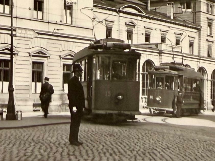 Cartoline postali: Winterthur - Tram Bahnofplatz - Animée 1930 – Usato da Lutry venduto da Ediego 1