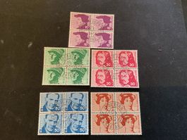 1969 PORTRÄTMARKEN 4ER BLÖCKE ET VOLL EINWANDFREI 