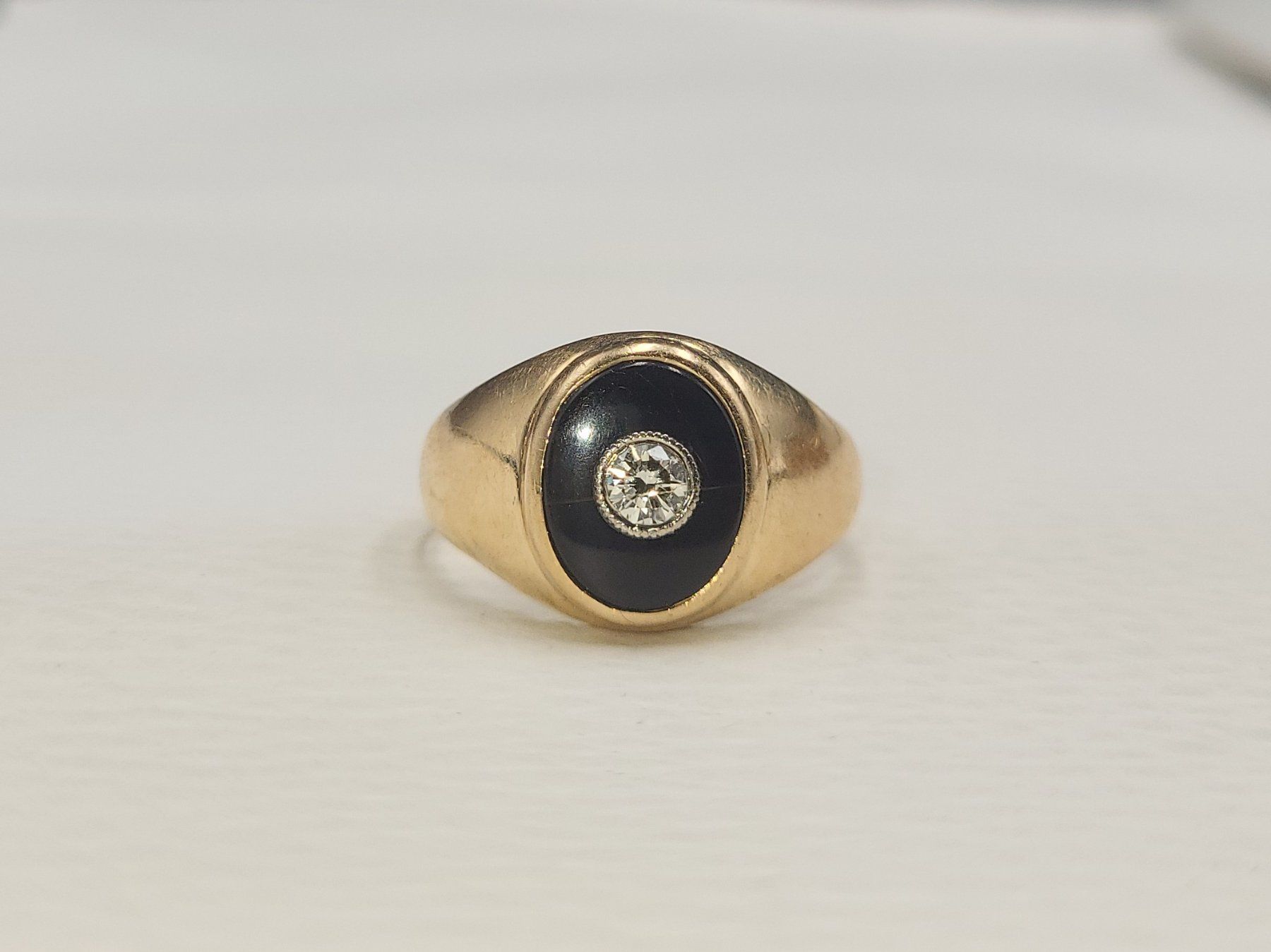 Anelli: Gold Ring Mit Diamant und Onyx – Usato da Wald ZH venduto da Dasilver 9