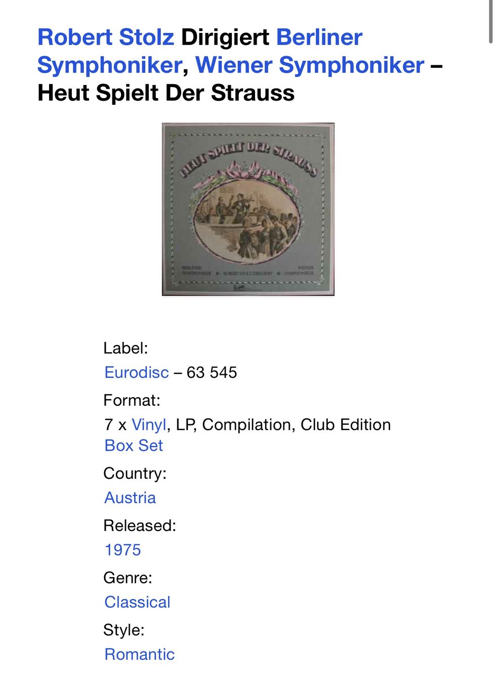 Dischi in vinile: Strauss - Heute spielt der Strauss - 7 LPs – Usato da Altstätten SG venduto da sheamus 3
