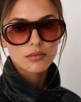 New Sunglasses – Brown Transparent Frame Rosé Tinted lenses