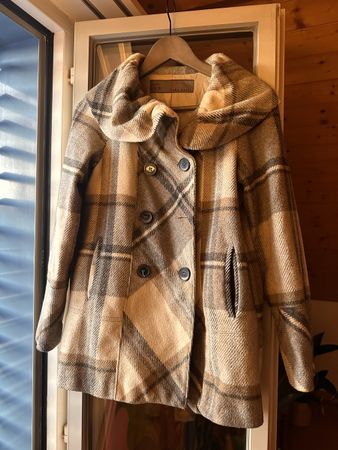 Wintermantel Kariert Grau Zara