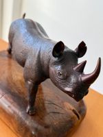 Nashorn, Bronze, Allen Hallett, Signiert, Nummeriert
