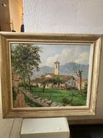 Vintage mediterranes Leinwandbild mit Rahmen