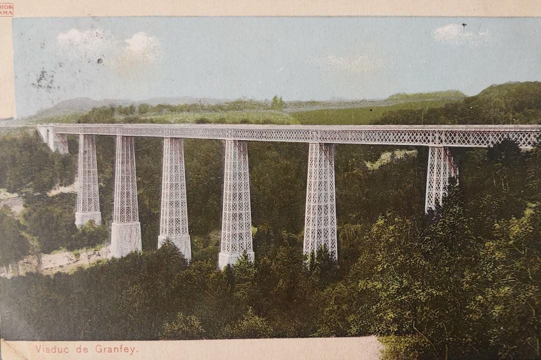 Cartoline postali: GRANFEY - Le Viaduc - 1910 – Usato da Delémont venduto da Domdom1