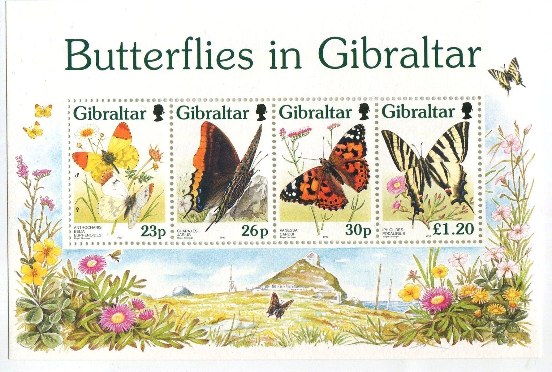 Alle Briefmarken: Block "Schmetterlinge". Gibraltar. – Neu und originalverpackt aus Basel von Butsch5
