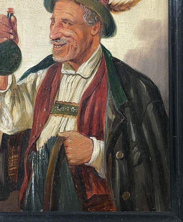 Antikes Interessantes Gemälde Mann mit Hut Kaufen auf Ricardo