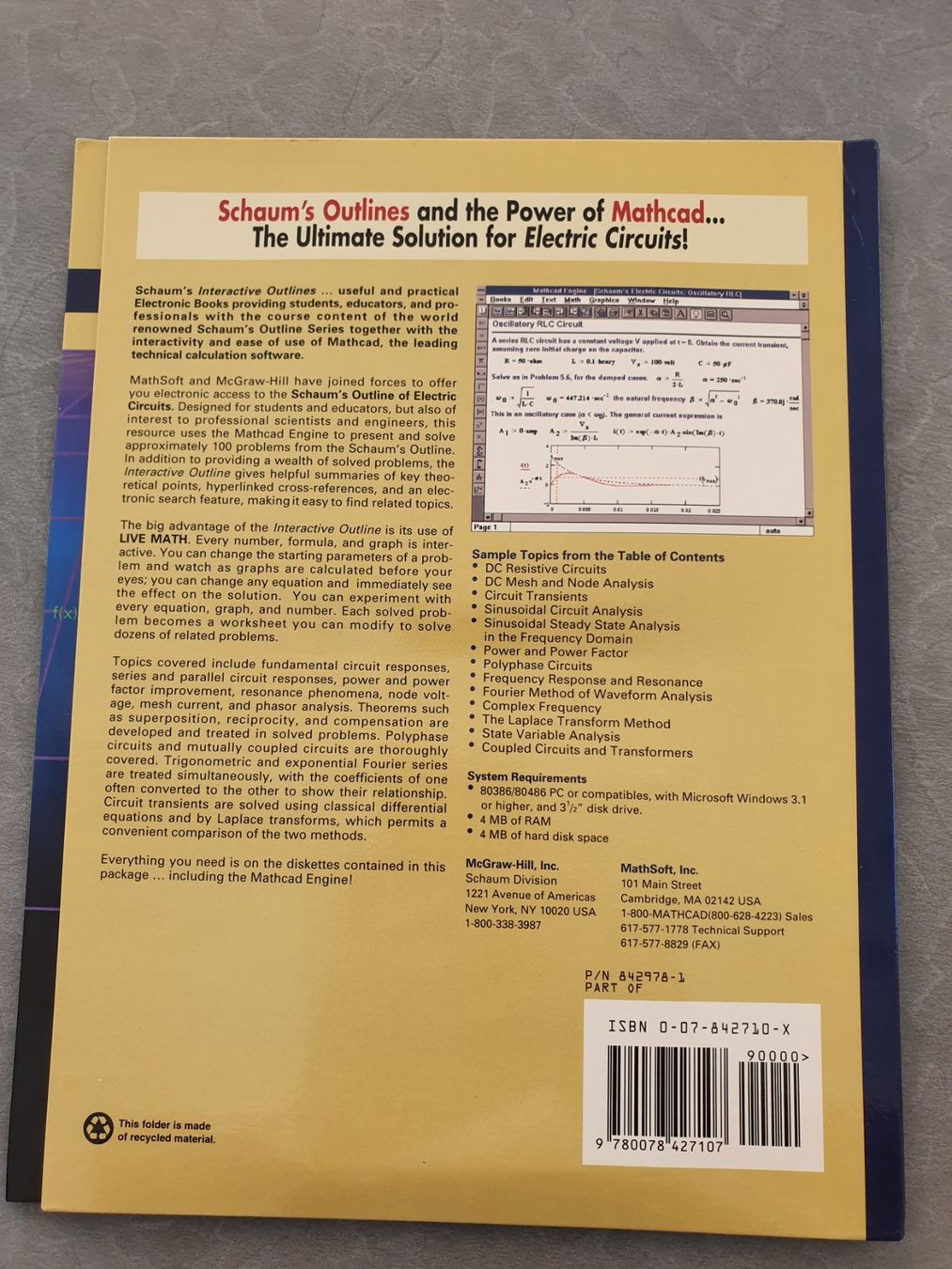 Software: Schaum’s Mathcad Electronic Book – Usato da Steinhausen venduto da joseph-sen 3