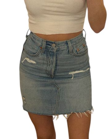 Levis Jeansrock Gr. 23, Mini Jeans Rock mit Rissen 👖