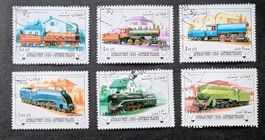 Afghanistan-Mi 1768-1773 Satz ** (1998) Eisenbahn