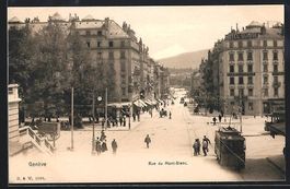 Genève, Rue du Mont-Blanc, Strassenpart