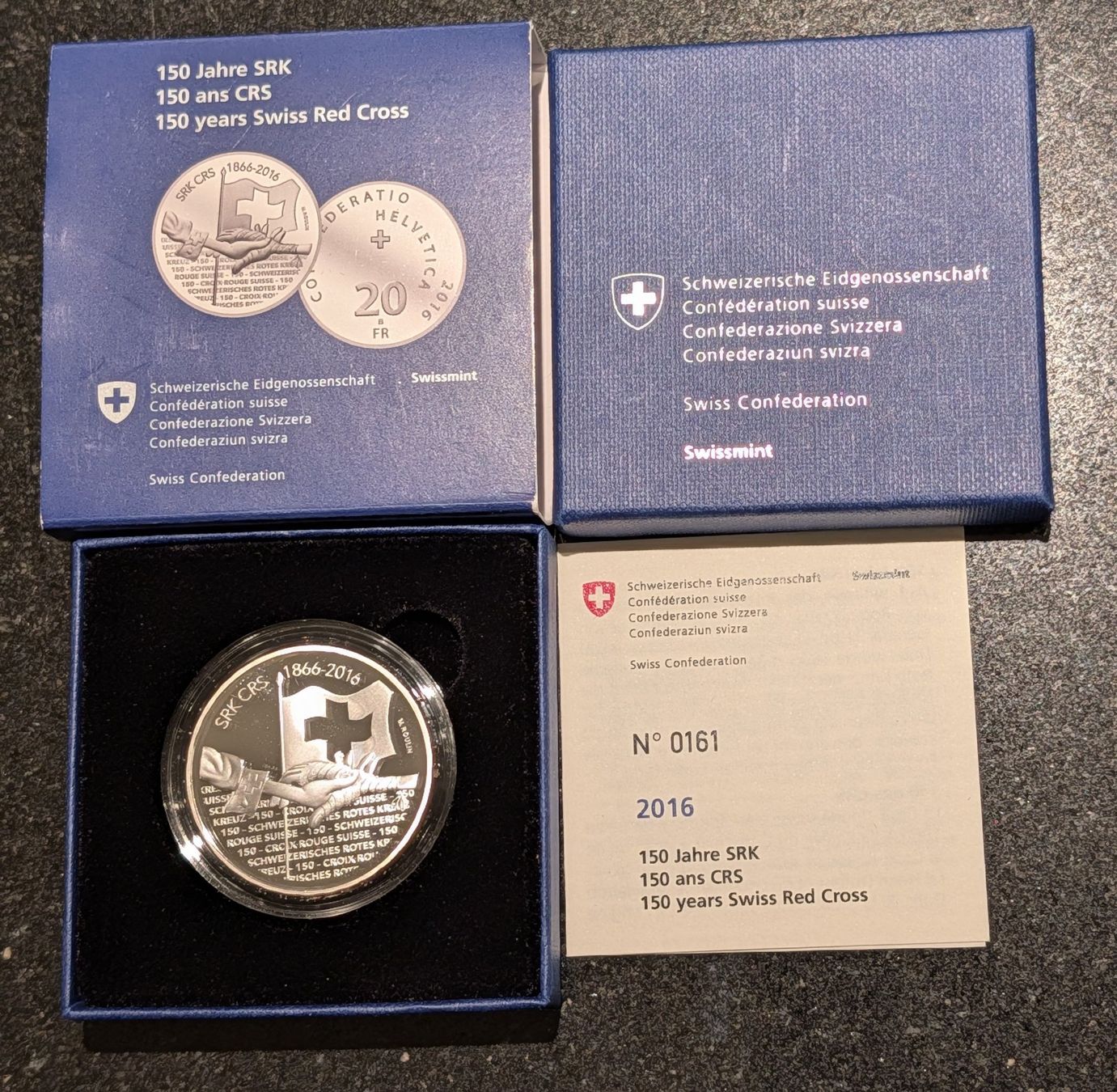 Tutti le monete: 20 Franken 2016 Silber pp 150 Jahre SRK Box – Nuovo (secondo la descrizione) da Arch venduto da moneyswiss