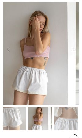 Shorts with Lace, S,  Cotton 100%, New