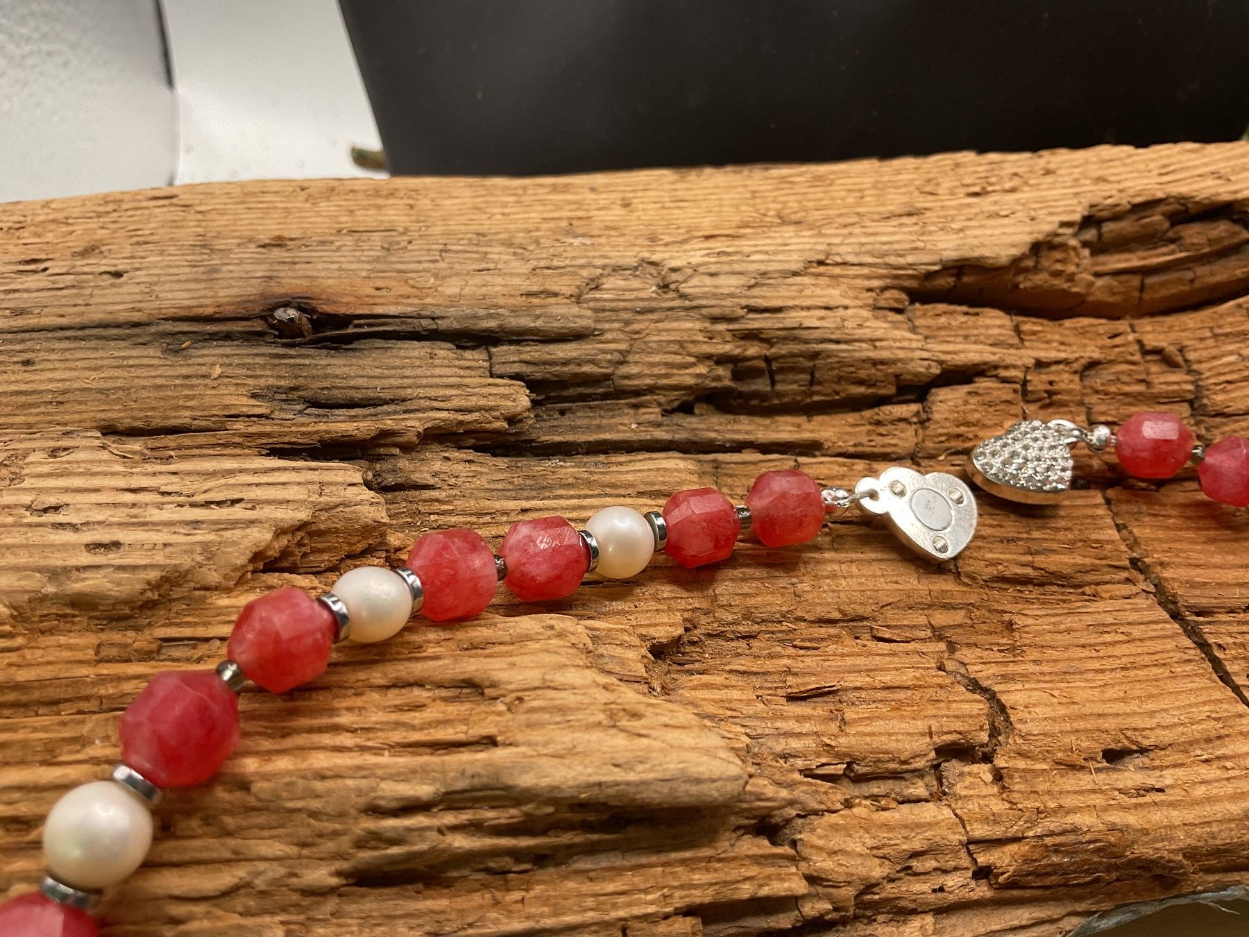 Catenine: Collier Rhodochrosit und Süsswasserperlen – Usato da luzern venduto da Alpendorf1 3