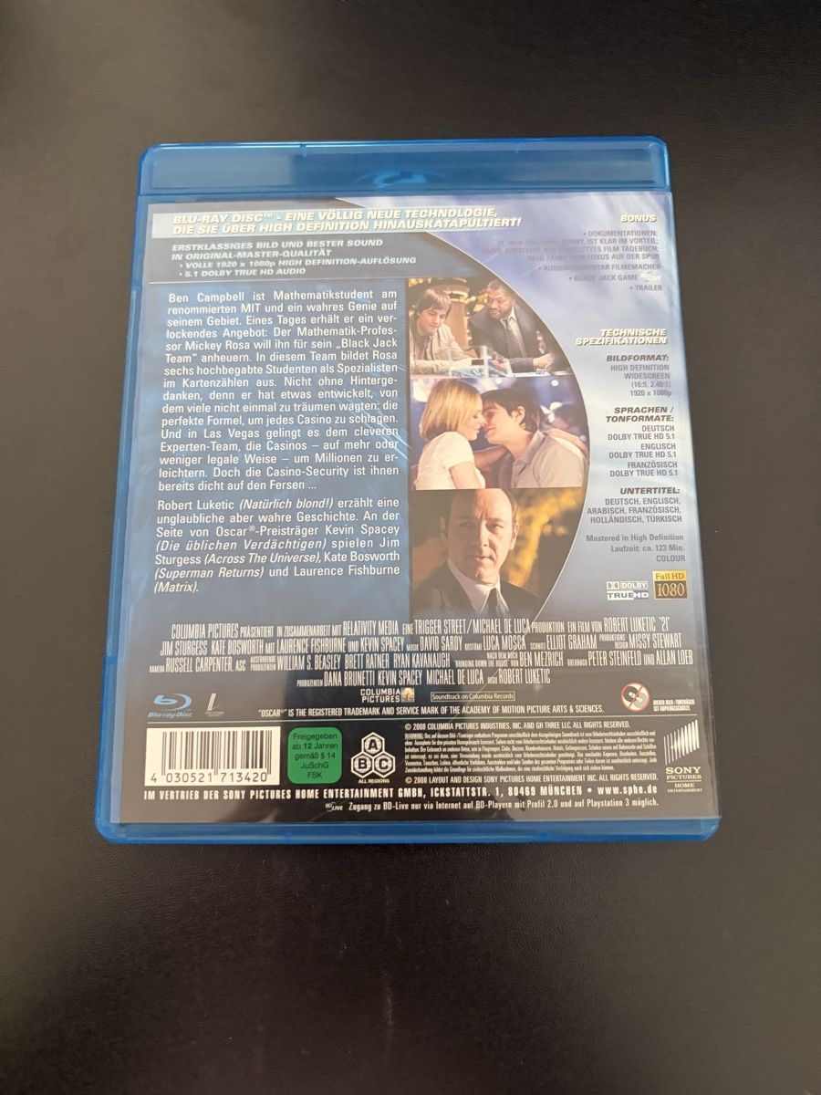 Tutti i DVDs: Blu-Ray Film "21" – Nuovo (secondo la descrizione) da Dättlikon venduto da skabdan 2