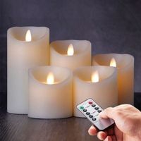 Echtwachskerzen 5er Set m. Fernbedienung