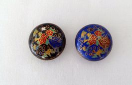 Cloisonné Dosen, vintage, 2 Stück