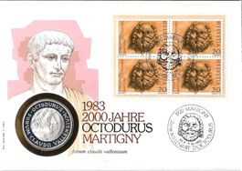 Münzbrief Medaille Silber (2000 Jahre Octodurus 1983)