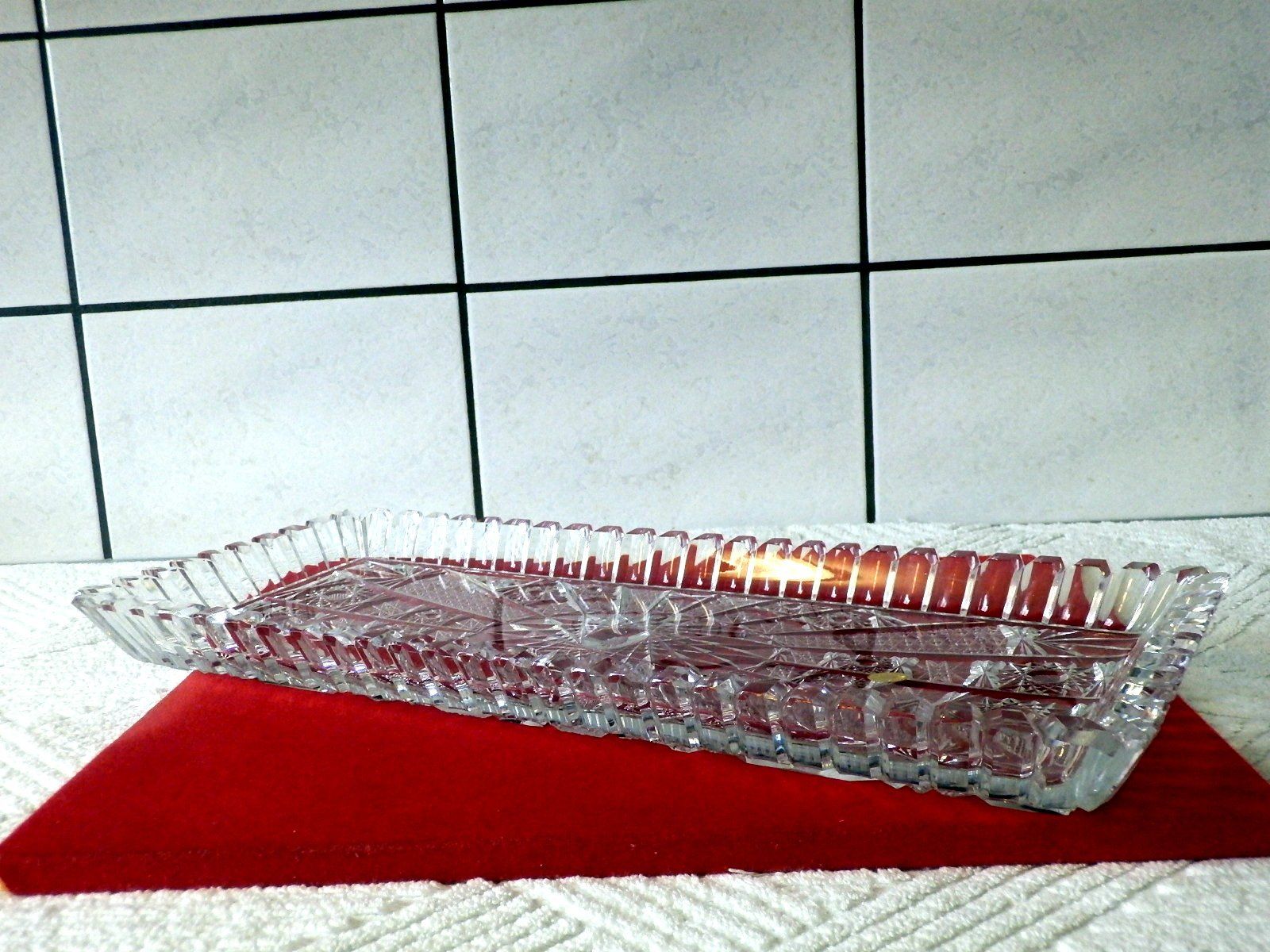 Teller: Kuchen- oder Keksschale, Kristallglas, 41 x 17.5 x 3cm – Gebraucht aus Ueberstorf von dinbau 4
