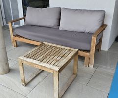 Lounge (ausziehbar zu Liege) aus Teakholz
