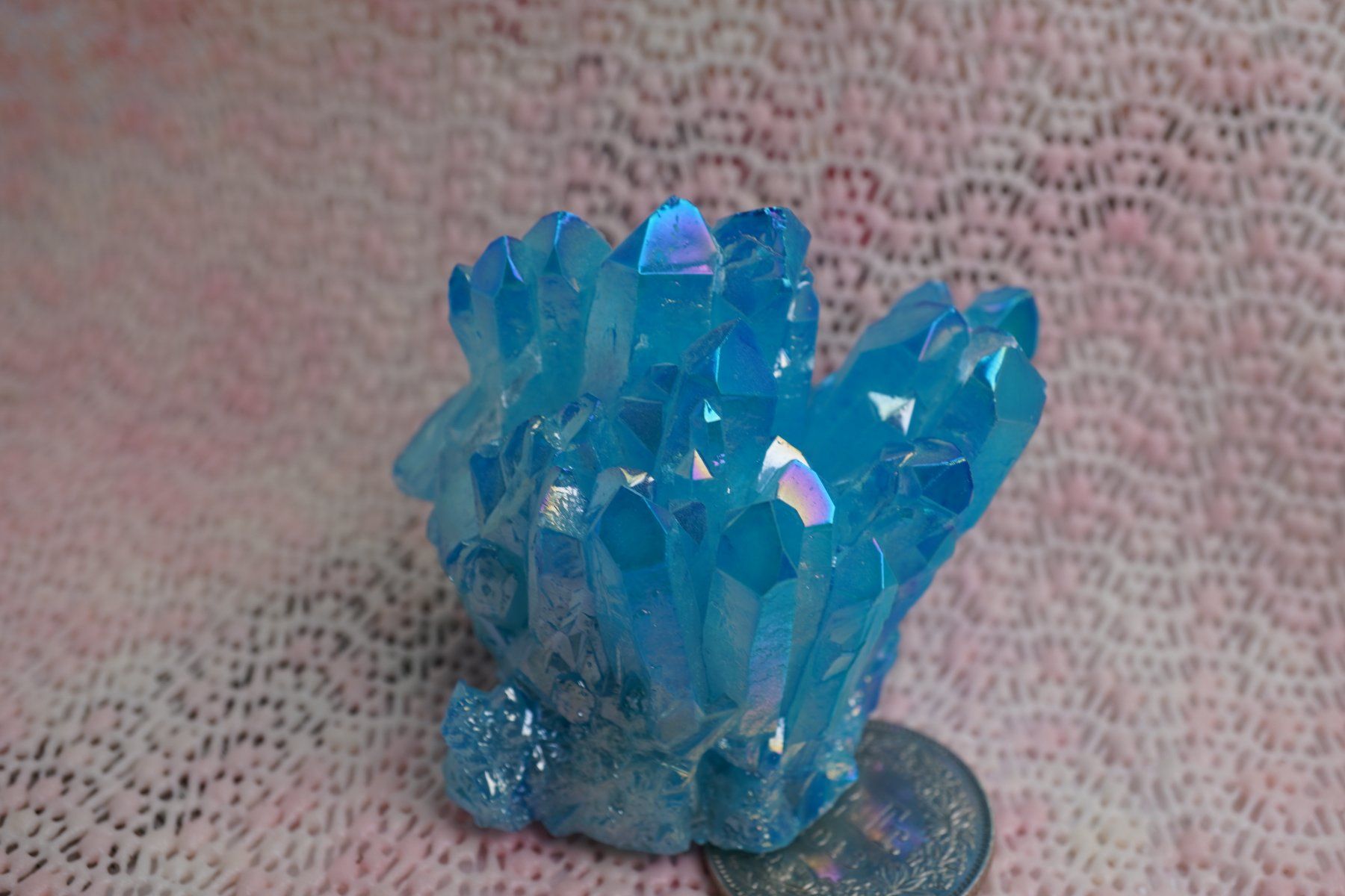 Minerali & Pietre curative: Kristall  Blau Eingefärbt  Irisierend    6cm auf  5cm – Nuovo e nell'imballaggio originale da Eschenbach venduto da Fengg 7