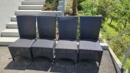 Garden Chair Rattan Look Anthracite Good Condition x4
