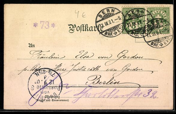 Cartoline postali: Litho Bern, Kirchenfeldbrücke, Gebäude – Usato da Berlin venduto da bartko-reher 1