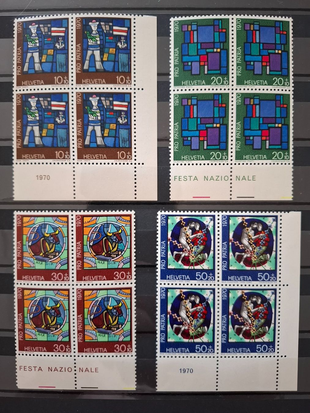 Tutti i francobolli: Schweiz 1970 Mi 925 - 928 Pro Patria Viererblöcke Postfrisch – Nuovo (secondo la descrizione) da Schaffhausen venduto da Mea_85