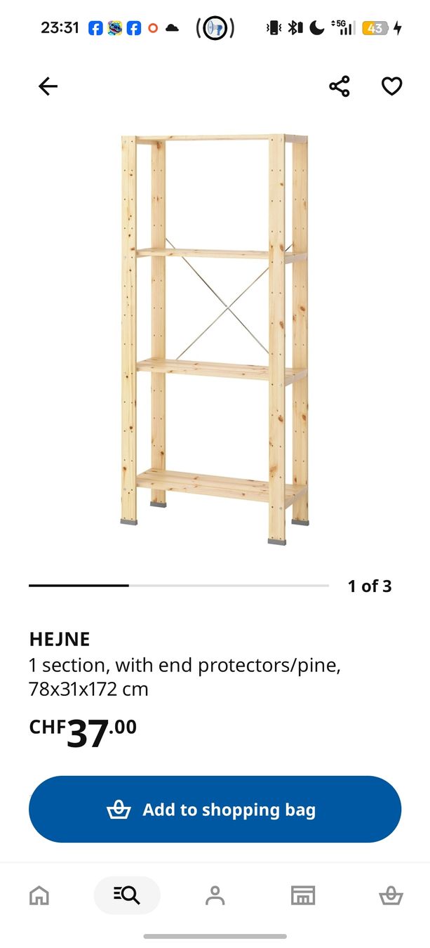 Ikea Étagères: Ikea Hejne Regal 2 Elemente 7 Regale – D'occasion à Zürich par StoffelJ 1