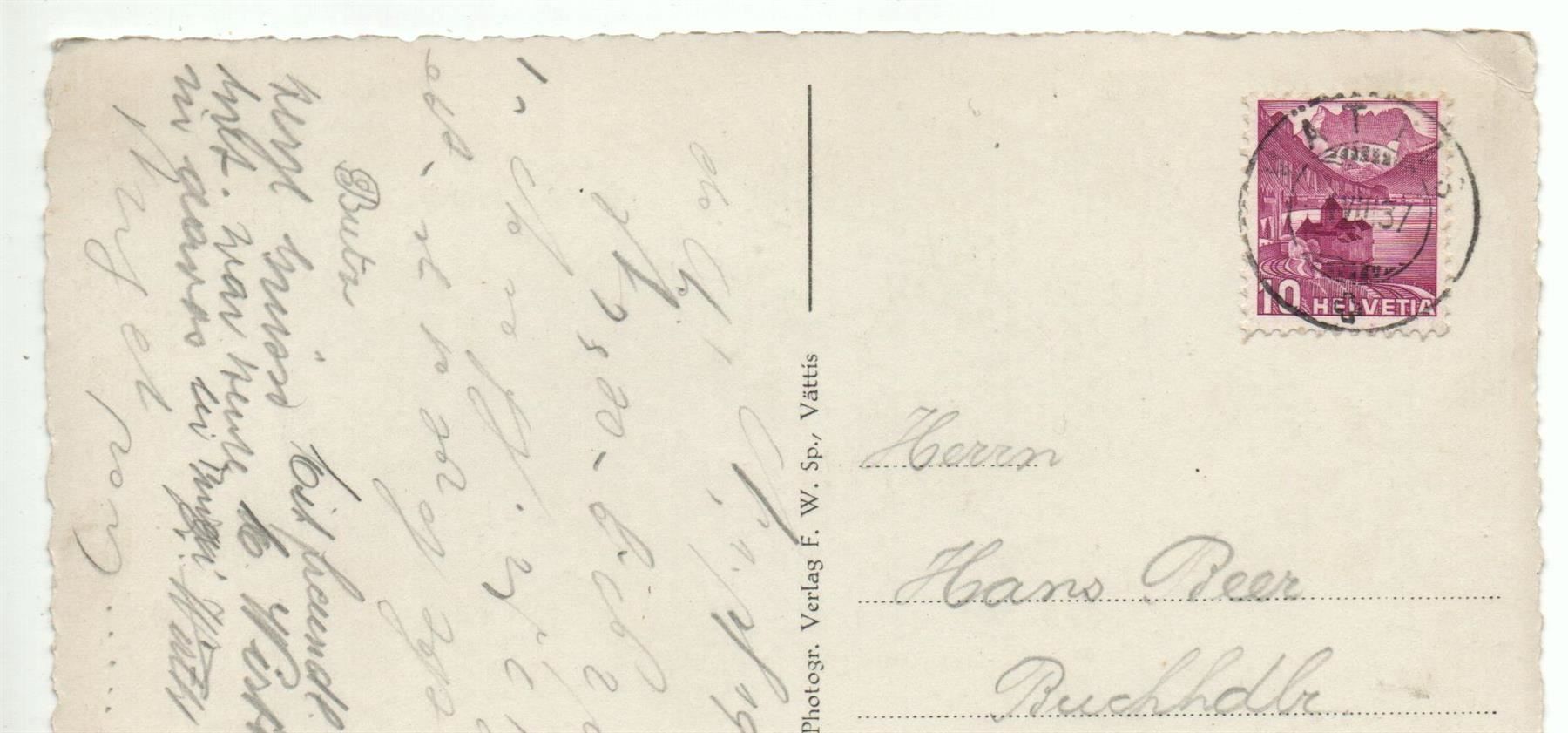 Cartoline postali: VÄTTIS gegen d. Calfeisental – Usato da Jona venduto da philajona 1
