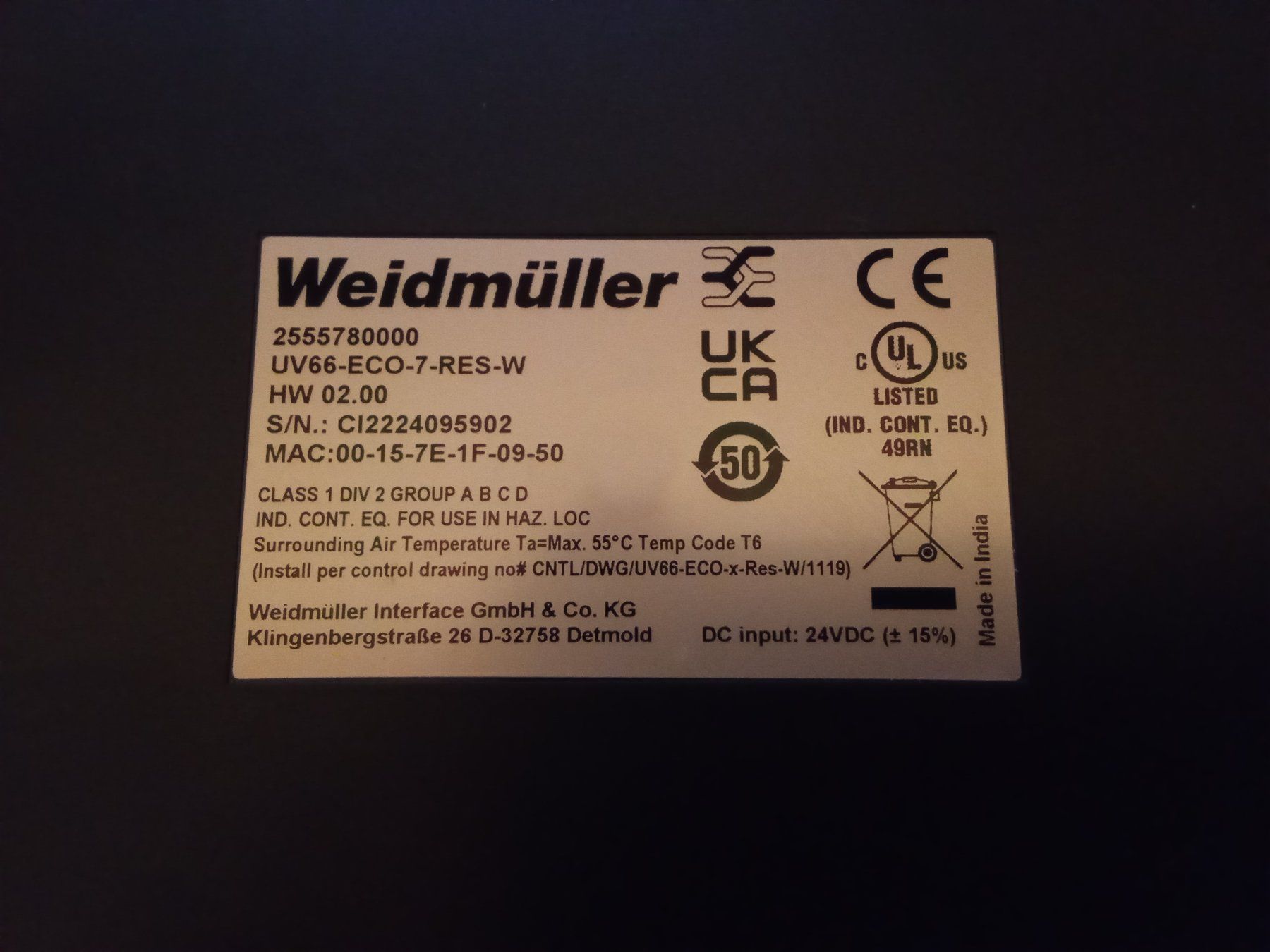 Componenti elettronici: Weidmüller SPS-Touchpanel UV66-ECO-7-RES-W – Nuovo e nell'imballaggio originale da Siblingen venduto da Jayuah 5