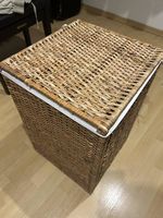 IKEA BRANÄS Laundry basket with lining, rattan, 80 l