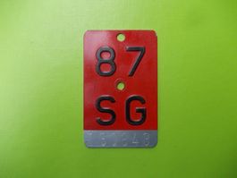 Velonummer / Fahrradnummer SG 87