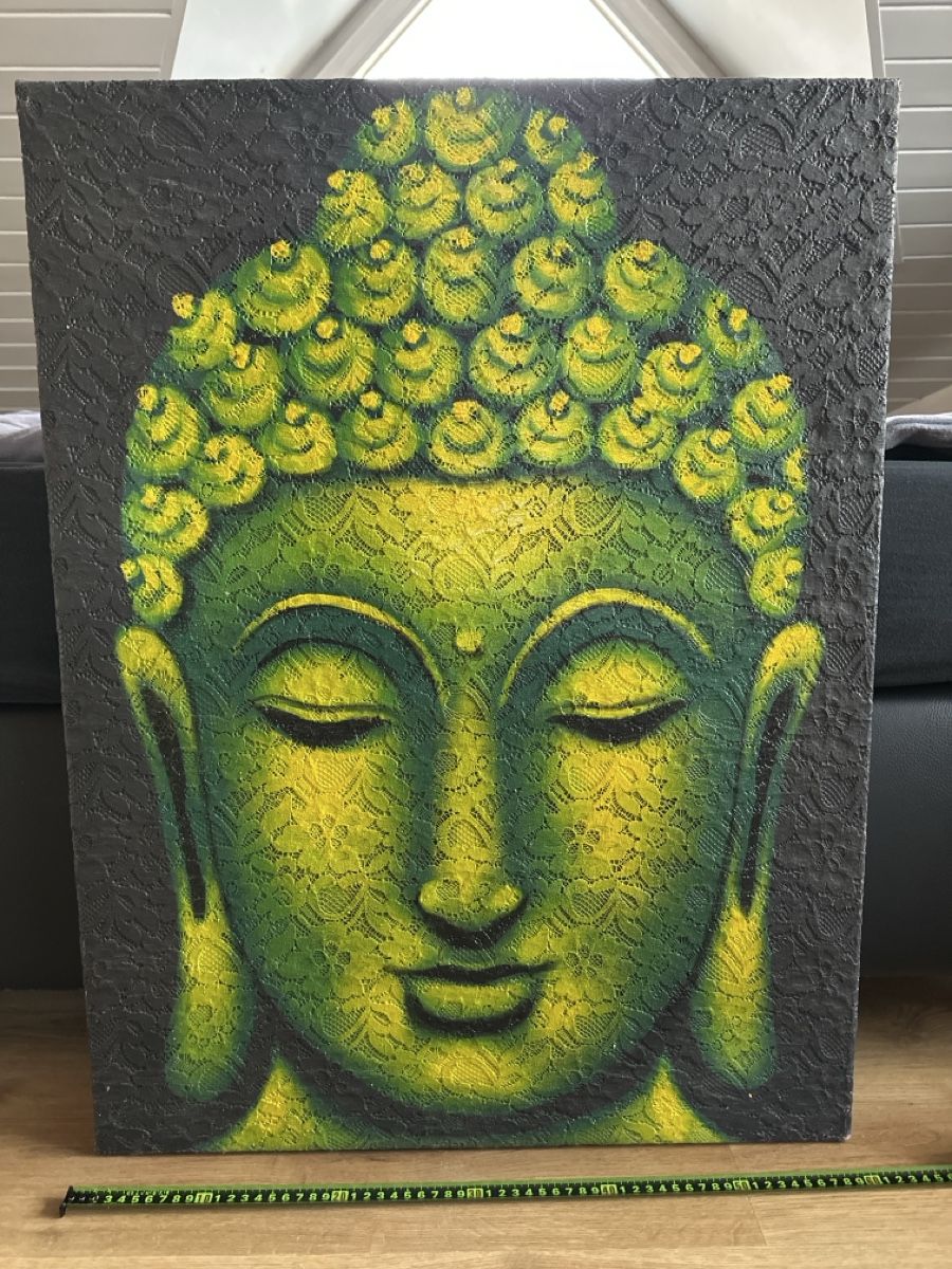 Dipinti: Buddha Gemälde, Leinwandbild, grün/gold – Usato da Arisdorf venduto da Thor63