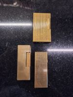 3 Feuerzeuge Dunhill und S.T. Dupont goldfarben gebraucht