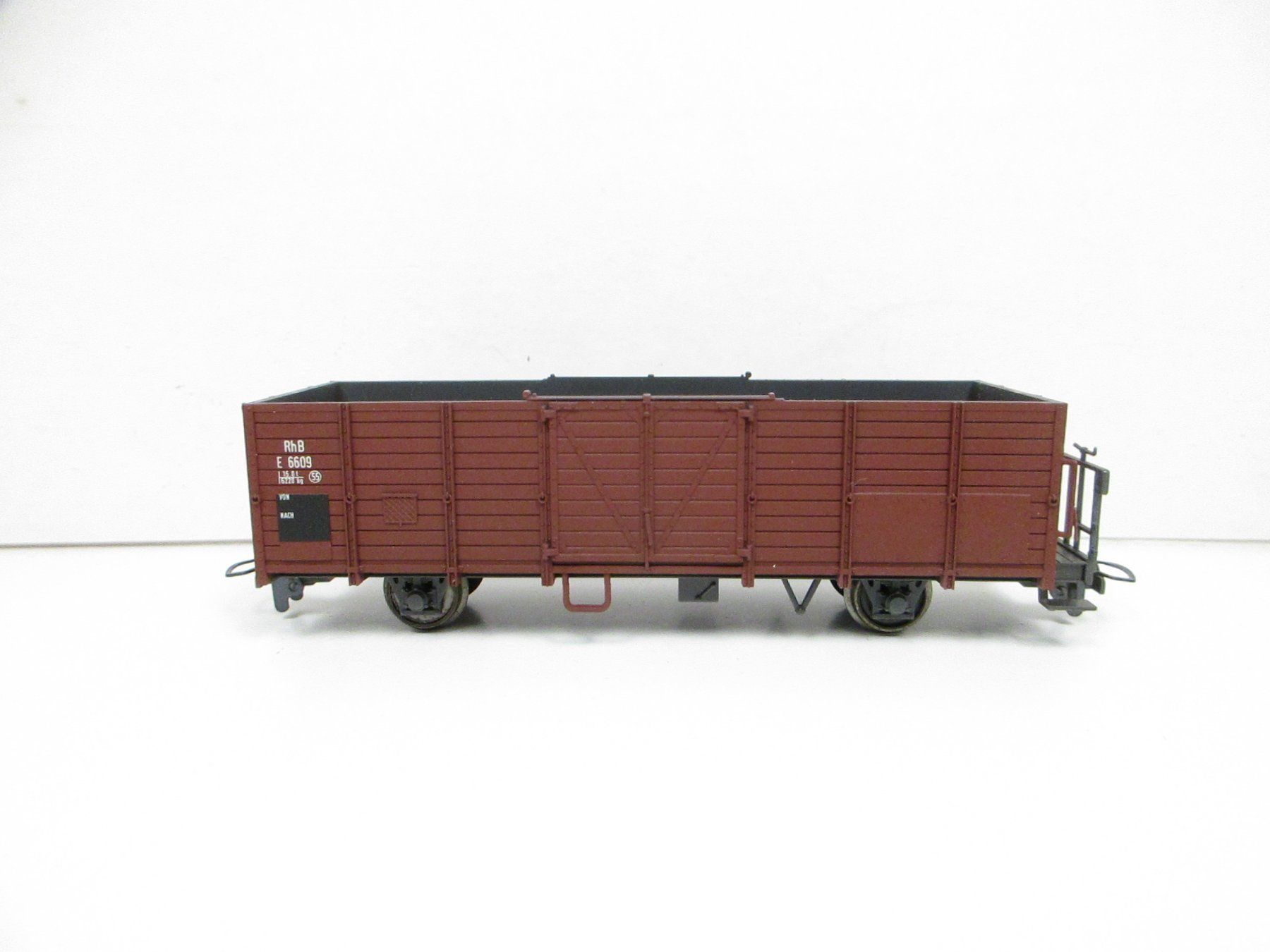 Bemo Modellini di ferrovie: Bemo H0m 2251 109 RhB Offener Güterwagen E 6609 – Nuovo e nell'imballaggio originale da Olten venduto da Heinrich875 5