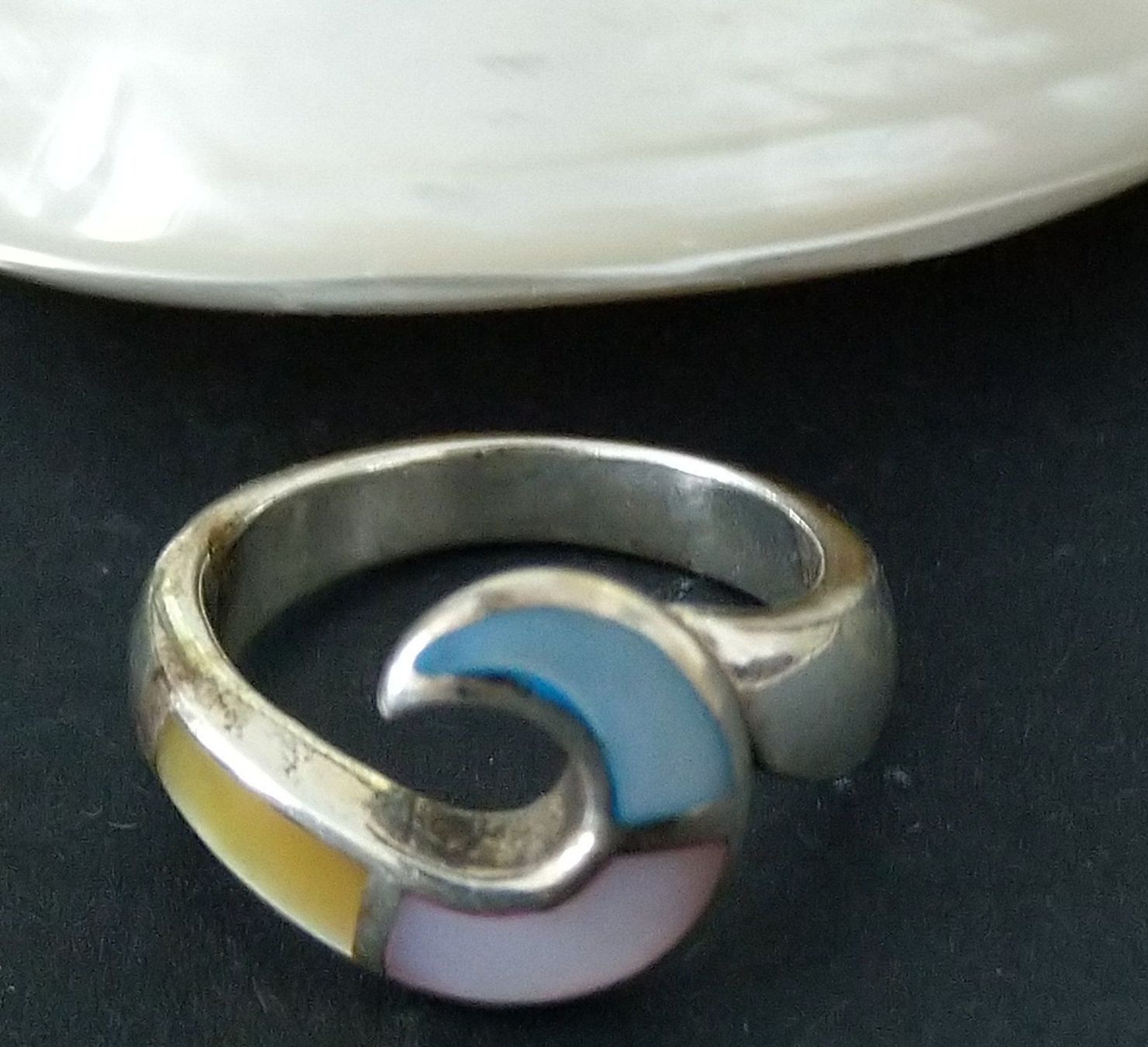 Anelli: EMAILLE RING IN 925 SILBER – Usato da Romanshorn venduto da Glitzer-Paradies