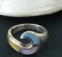 EMAILLE RING IN 925 SILBER